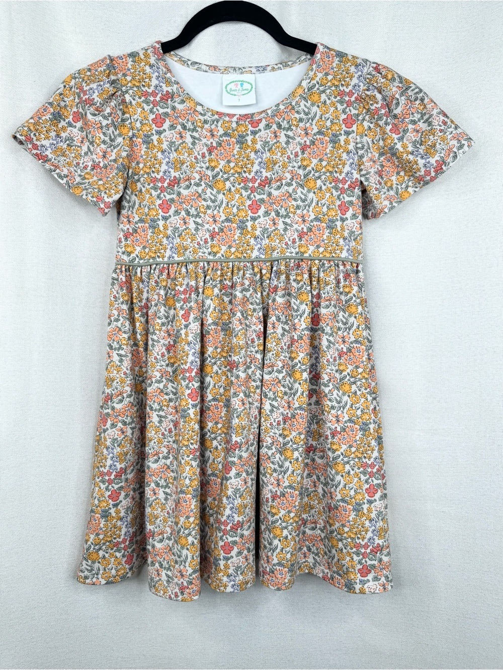 Grace & James Kids Girls Dress Size 7 Multicolor Floral Fit & Flare Knee